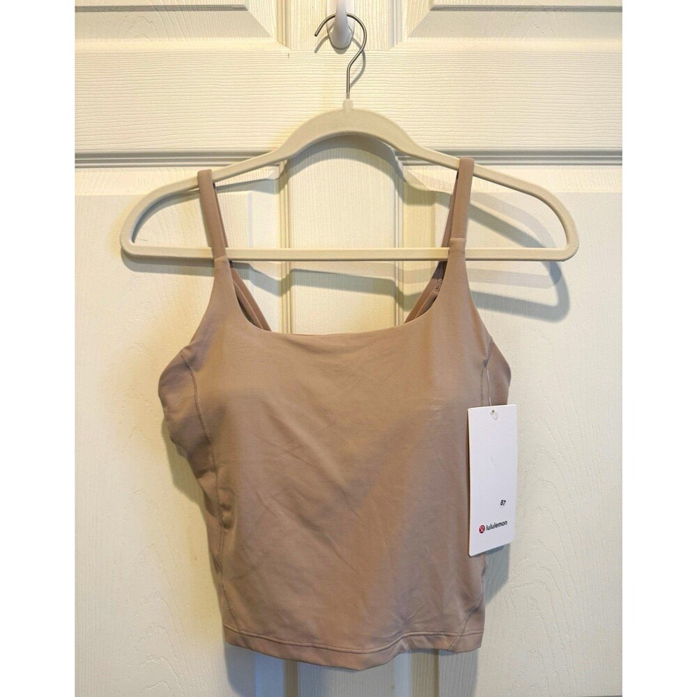 lululemon Nulu Strappy Shelf Tank Cropped Built-In Bra Beige Women’s 6